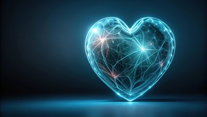 Minimalist and futuristic bioluminescent heart core design