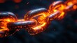 © Zahfran - Close-up macro shot of a glowing heated metal chain link
