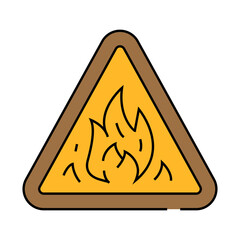 danger fire line icon vector. danger fire sign. isolated symbol illustration