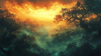 Wall Mural - Sunlit Forest: A Dreamy Landscape