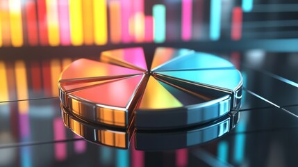 Aufkleber - Colorful Pie Chart on Digital Background