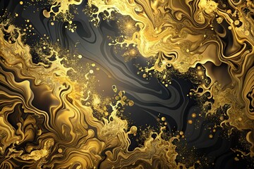 Abstract high angle black and gold background design