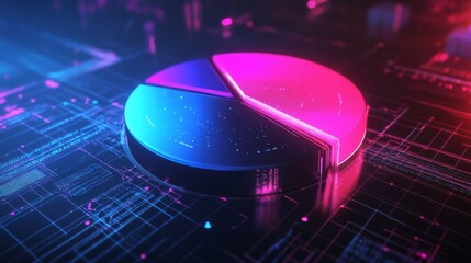 Poster - colorful pie chart on digital background