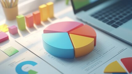 Poster - Colorful Data Visualization in Office Setting