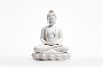 Wall Mural - Buddha statue white white background representation.