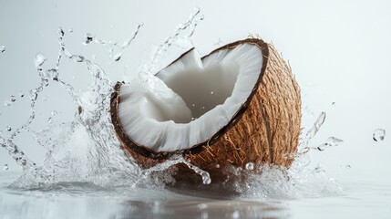Aufkleber - Fresh Coconut Splashing in Water