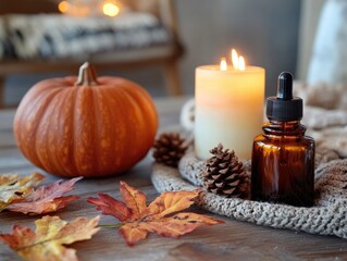 Cozy fall home atmosphere with aromatherapy and autumn scents