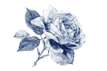 Wall Mural - Antique of rose drawing sketch flower.