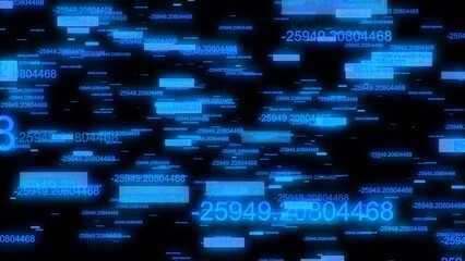 Blue color coding particle background, background with binary code