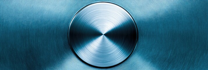 Circular metallic texture background in panoramic banner format
