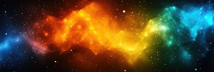 Wall Mural - Vibrant cosmic energy network abstract background