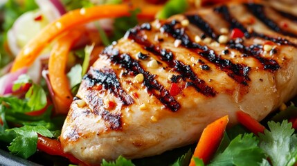 Sticker - Grilled Chicken Breast with Fresh Vegetables