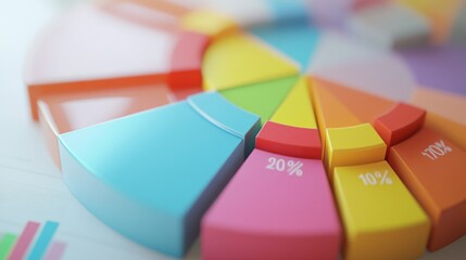 Poster - colorful pie chart with business data representation