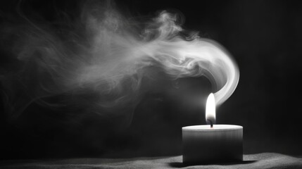 Aufkleber - Elegant Candle Flame with Beautiful Smoke Trail