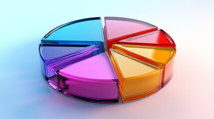 Poster - colorful 3d pie chart in vibrant shades