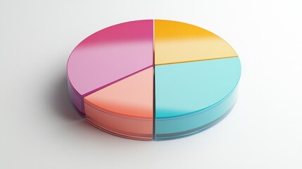 Poster - colorful pie chart on white background