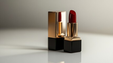 Poster - Elegant Red Lipstick on Minimalist Background