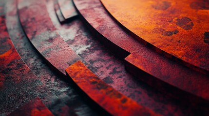 Aufkleber - Abstract Texture with Red and Orange Layers
