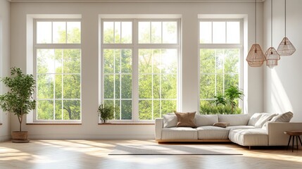 Poster - Bright and Airy Living Room with Large Windows