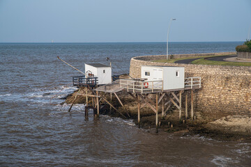 Fishing hut by the sea in Royan, France