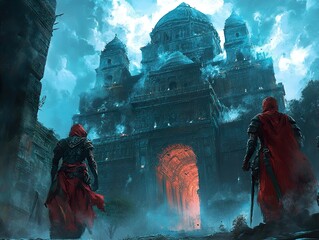 Poster - Fantasy Castle Gate - Dark and Mysterious Architecture