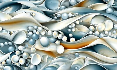 Poster - The artwork features captivating swirling patterns with dynamic shapes and bubbles, showcasing a beautiful blend of colors and textures that invite closer inspection