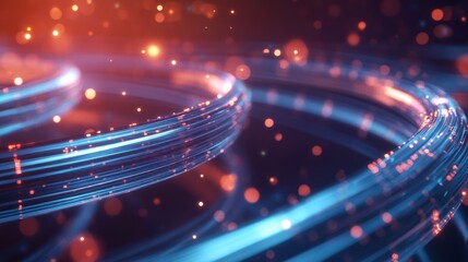 Poster - Abstract swirling lines with glowing particles, evoking a sense of motion and energy.