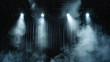 © ovid - Theater spot lights on black curtain with smoke
