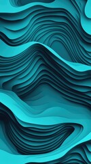 Sleek turquoise abstract waves with soft gradients in a minimalistic design for smartphone wallpaper