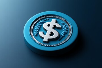 Poster - Simple minimalist design of a dollar sign inside a circle, with arrows pointing upward, representing customer lifetime value growth