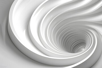 Wall Mural - Abstract Swirling Tunnel in Shades of White