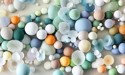 Poster - Explore a vibrant assortment of textured spheres in various colors and sizes, creating an eye-catching composition perfect for artistic inspiration and design concepts