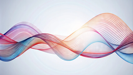 Poster - Soft, flowing waves of color in shades of red, blue, and purple create an abstract representation that evokes a sense of movement and energy, illuminated by daylight