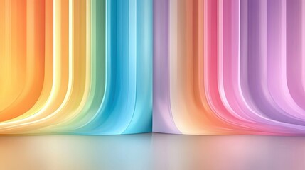 Poster - A vibrant rainbow gradient background with smooth transitions and a glossy finish, ideal for eye-catching advertisements.