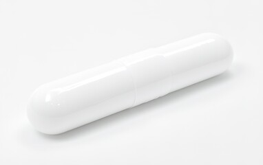Poster - A sleek white cylindrical device resting on a plain background, showcasing minimalist design and craftsmanship for modern spaces