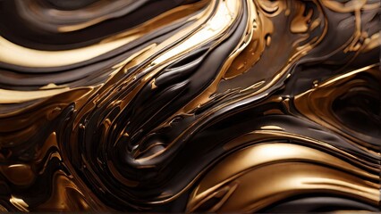 Poster - Rich, flowing patterns of gold and deep black blend seamlessly, highlighting a captivating, luxurious texture that draws the eye and inspires creativity
