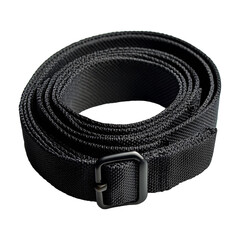 Black martial arts belt isolated on transparent background.