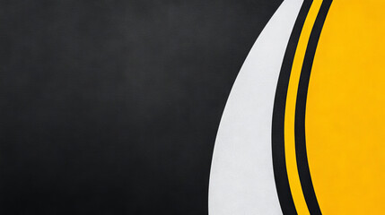 Poster - Abstract background featuring a curved black and white shape against a yellow background.