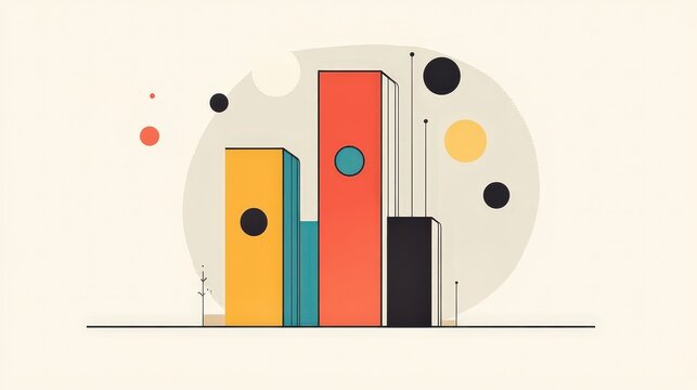 Fresh Air Delight - Retro Air Purifiers Poster in Minimalistic Design with Playful Colors and Space for Text