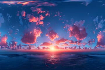 Wall Mural - Breathtaking Sunset Over Tranquil Ocean Waters