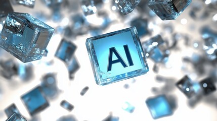 Poster - Conceptual illustration of AI integration in a modern cityscape, symbolizing the digital transformation and technological advancement in urban environments, Generative Ai