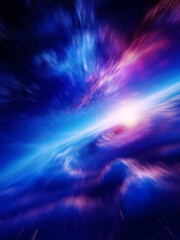 Wall Mural - blue sky space/ with sun, cloudy, glow, star