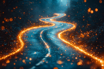 Poster - a road that splits into infinite paths, each leading to a different universe, symbolizing choice and