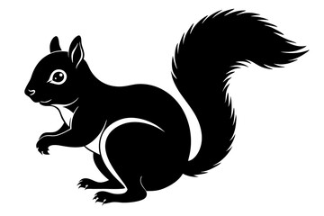 Gray Squirrel silhouette vector illustration