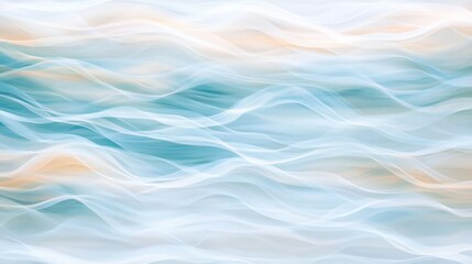 Poster - Abstract Background with Wavy Lines in Blue and White Hues