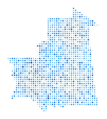 Wall Mural - Mauritania Dot Map. Country Digital Style Shape. Mauritania vector image. Country shape blue circular dots. Awesome vector illustration.