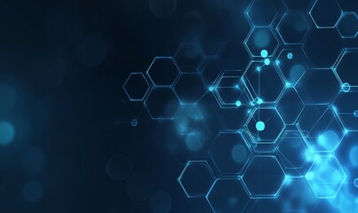 Abstract technology or medical background with hexagons shape pattern molecular structure