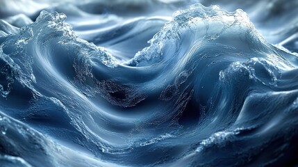 Wall Mural - Abstract Blue Ocean Waves: A Serene and Tranquil Landscape