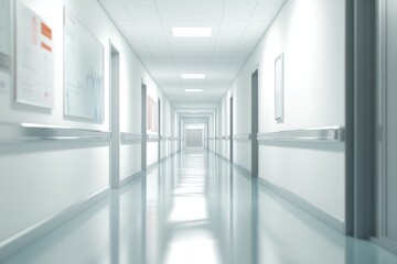 empty corridor with blurry walls and doors