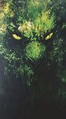 Sticker - Whispering Woods: A Mystical Forest Painting